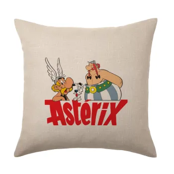 Asterix and Obelix, Μαξιλάρι καναπέ ΛΙΝΟ 40x40cm περιέχεται το  γέμισμα