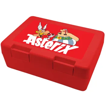 Asterix and Obelix, Παιδικό δοχείο κολατσιού ΚΟΚΚΙΝΟ 185x128x65mm (BPA free πλαστικό)