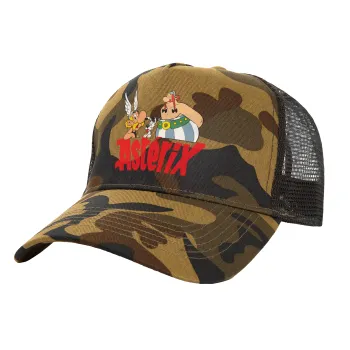Asterix and Obelix, Adult Structured Trucker Hat, with Mesh, (Camouflage) Army (100% COTTON, ADULT, UNISEX, ONE SIZE)
