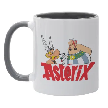 Asterix and Obelix, Κούπα χρωματιστή γκρι, κεραμική, 330ml