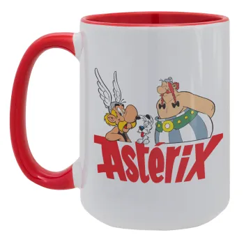 Asterix and Obelix, Κούπα Mega 15oz, κεραμική Κόκκινη, 450ml