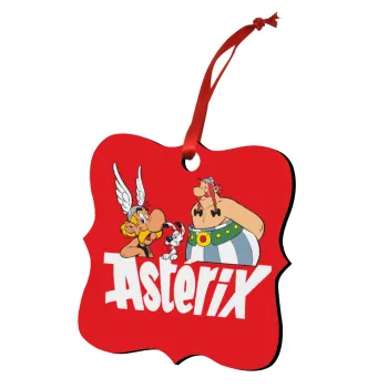 Asterix and Obelix, Christmas ornament polygon wooden 7.5cm