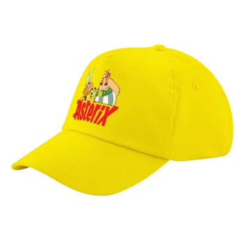 Asterix and Obelix, Child's Baseball Cap, 100% Cotton Twill, Yellow (COTTON, CHILD, UNISEX, ONE SIZE)