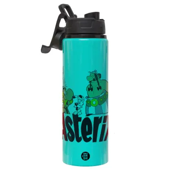 Asterix and Obelix, Μεταλλικό παγούρι νερού με καπάκι ασφαλείας, αλουμινίου 850ml