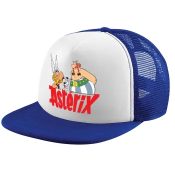 Asterix and Obelix, Adult Soft Trucker Hat with Blue/White Mesh (POLYESTER, ADULT, UNISEX, ONE SIZE)