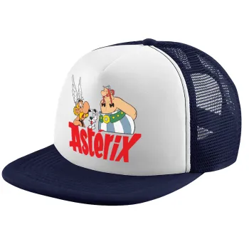 Asterix and Obelix, Adult Soft Trucker Hat with Dark Blue/White Mesh (POLYESTER, ADULT, UNISEX, ONE SIZE)