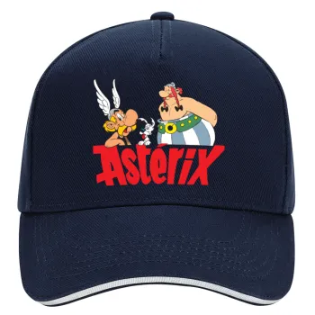 Asterix and Obelix, DRILL Adult Ultimate Hat BLUE/WHITE, (100% COTTON, ADULT, UNISEX, ONE SIZE)