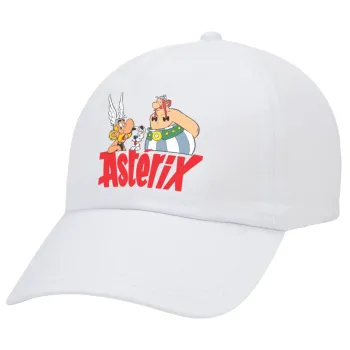 Asterix and Obelix, Καπέλο Ενηλίκων Baseball Λευκό 5-φύλλο (POLYESTER, ΕΝΗΛΙΚΩΝ, UNISEX, ONE SIZE)