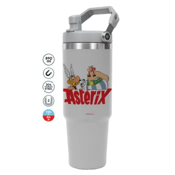 Asterix and Obelix, ΓΚΡΙ χρώματος Θερμός Ανοξείδωτο 890ml (30oz) με χερούλι