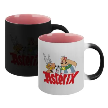 Asterix and Obelix, Κούπα Μαγική εσωτερικό ΡΟΖ, κεραμική 330ml που αλλάζει χρώμα με το ζεστό ρόφημα