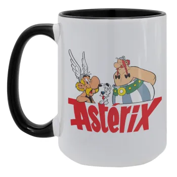 Asterix and Obelix, Κούπα Mega 15oz, κεραμική Μαύρη, 450ml