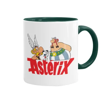 Asterix and Obelix, Mug colored green, ceramic, 330ml