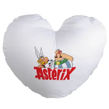 Asterix and Obelix, Μαξιλάρι καναπέ καρδιά 40x40cm περιέχεται το  γέμισμα