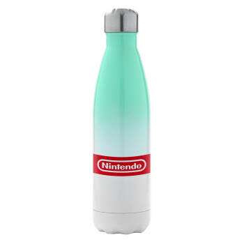 Nintendo, Μεταλλικό παγούρι θερμός Πράσινο/Λευκό (Stainless steel), διπλού τοιχώματος, 500ml