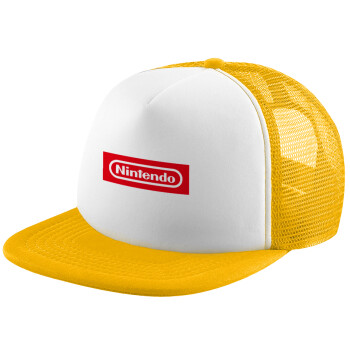 Nintendo, Καπέλο Soft Trucker με Δίχτυ Κίτρινο/White 