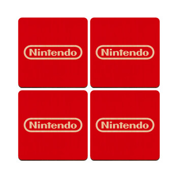 Nintendo, ΣΕΤ x4 Σουβέρ ξύλινα τετράγωνα plywood (9cm)