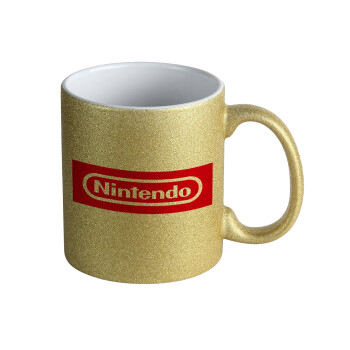 Nintendo, Κούπα Χρυσή Glitter που γυαλίζει, κεραμική, 330ml