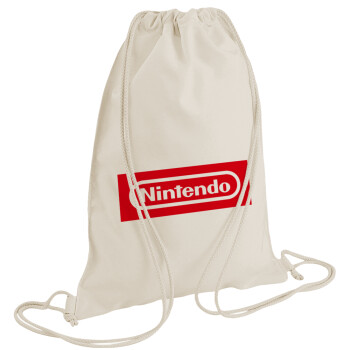Nintendo, Τσάντα πλάτης πουγκί GYMBAG natural (28x40cm)