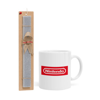Nintendo, Πασχαλινή Λαμπάδα με Κούπα κεραμική (330ml) & κερί αρωματικό πλακέ (30cm) (ΓΚΡΙ)
