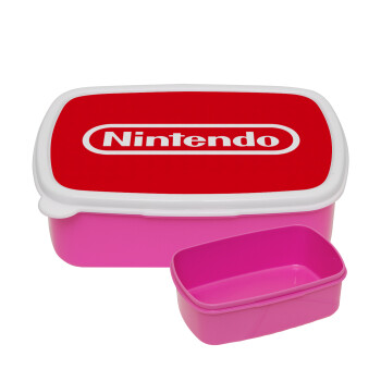 Nintendo, ΡΟΖ παιδικό δοχείο φαγητού (lunchbox) πλαστικό (BPA-FREE) Lunch Βox M18 x Π13 x Υ6cm