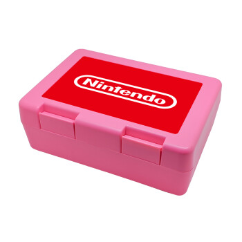 Nintendo, Παιδικό δοχείο κολατσιού ΡΟΖ 185x128x65mm (BPA free πλαστικό)
