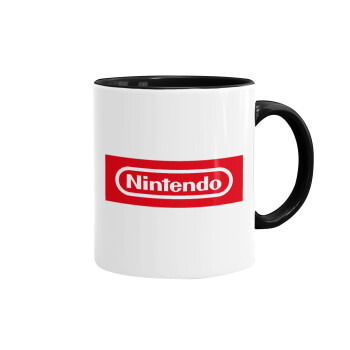 Nintendo, Κούπα χρωματιστή μαύρη, κεραμική, 330ml