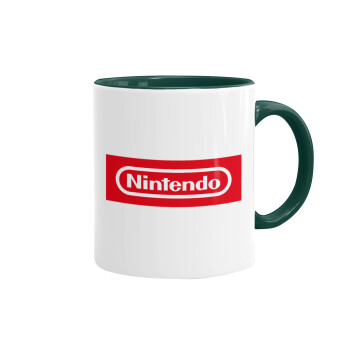 Nintendo, Κούπα χρωματιστή πράσινη, κεραμική, 330ml