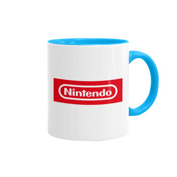 Nintendo, Κούπα χρωματιστή γαλάζια, κεραμική, 330ml