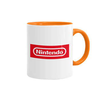 Nintendo, Κούπα χρωματιστή πορτοκαλί, κεραμική, 330ml