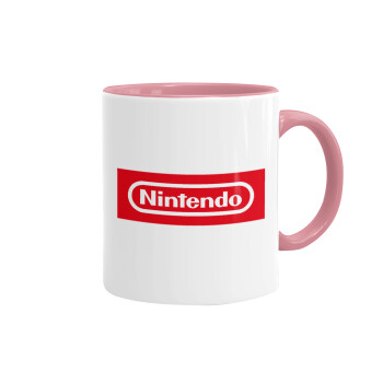 Nintendo, Κούπα χρωματιστή ροζ, κεραμική, 330ml