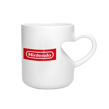 Nintendo, Κούπα καρδιά λευκή, κεραμική, 330ml