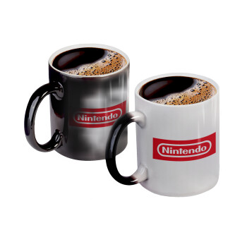 Nintendo, Color changing magic Mug, ceramic, 330ml when adding hot liquid inside, the black colour desappears (1 pcs)