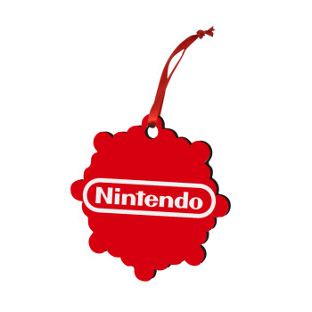 Nintendo, Χριστουγεννιάτικο στολίδι snowflake ξύλινο 7.5cm