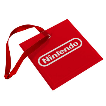 Nintendo, Christmas ornament, glass square ornament 9x9cm