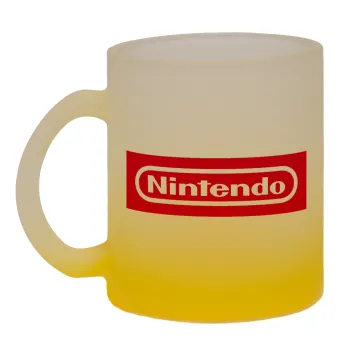 Nintendo, Κούπα γυάλινη δίχρωμη με βάση το κίτρινο ματ, 330ml