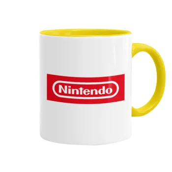 Nintendo, Κούπα χρωματιστή κίτρινη, κεραμική, 330ml