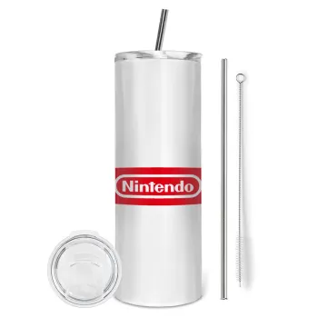 Nintendo, Tumbler stainless steel 600ml, with metal straw & cleaning brush