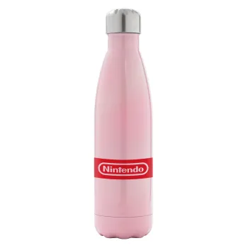 Nintendo, Metal mug thermos Pink Iridiscent (Stainless steel), double wall, 500ml