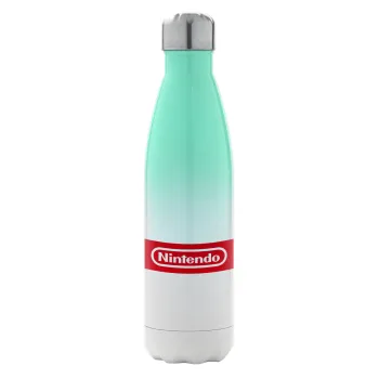 Nintendo, Μεταλλικό παγούρι θερμός Πράσινο/Λευκό (Stainless steel), διπλού τοιχώματος, 500ml