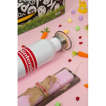 Nintendo, Easter Set, SS Metallic water bottle (620ml, stainless steel) & scented flat Easter candle (30cm) (PINK)
