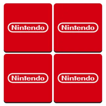 Nintendo, ΣΕΤ 4 Σουβέρ ξύλινα τετράγωνα (9cm)