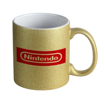 Nintendo, Κούπα Χρυσή Glitter που γυαλίζει, κεραμική, 330ml