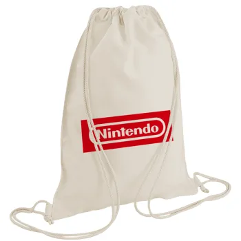 Nintendo, Τσάντα πλάτης πουγκί GYMBAG natural (28x40cm)