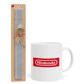 Nintendo, Easter Set, Ceramic Cup (330ml) & Easter aromatic flat candle (30cm) (GRAY)