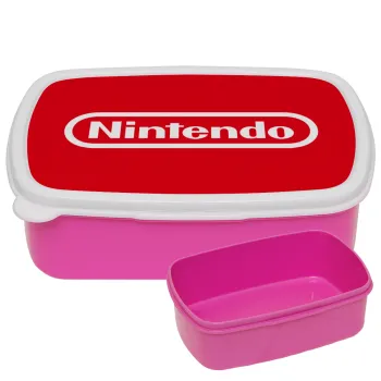Nintendo, ΡΟΖ παιδικό δοχείο φαγητού (lunchbox) πλαστικό (BPA-FREE) Lunch Βox M18 x Π13 x Υ6cm