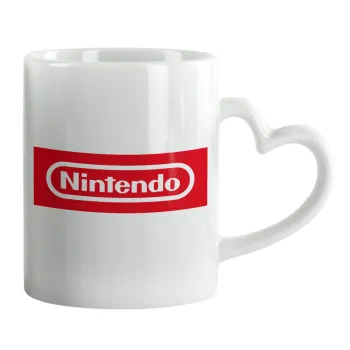 Nintendo, Mug heart handle, ceramic, 330ml