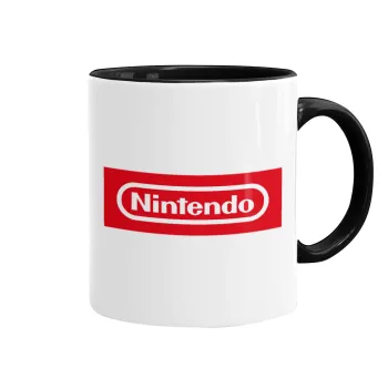 Nintendo, Κούπα χρωματιστή μαύρη, κεραμική, 330ml