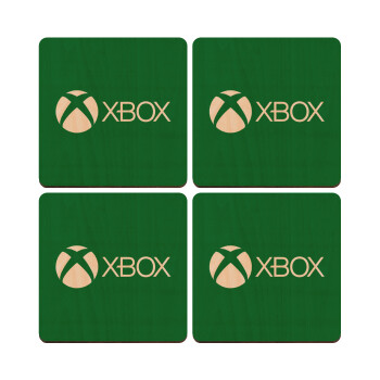 xbox, ΣΕΤ x4 Σουβέρ ξύλινα τετράγωνα plywood (9cm)