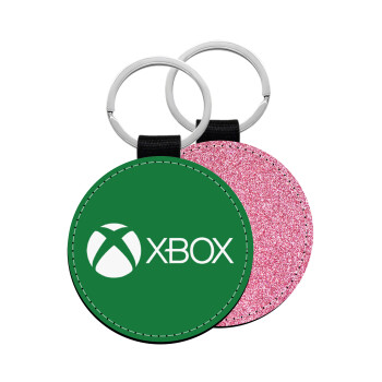 xbox, Μπρελόκ Δερματίνη, στρογγυλό ΡΟΖ (5cm)