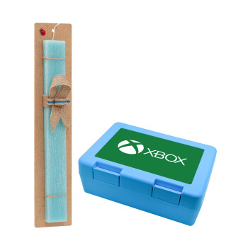 xbox, Easter Set, children's snack container BLUE & Easter aromatic flat candle (30cm) (TURQUOISE)